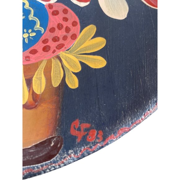 Vintage Hand-Painted Chicken-Themed Decorative Wooden Cutting Board Farm House - Picture 5 of 8